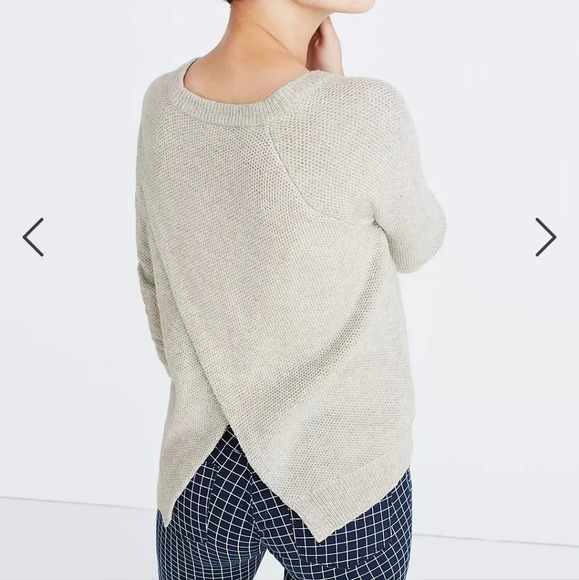 MADEWELL Province Cross-back Pullover Sweater In Savannah Moss Yellow Size XS - Picture 10 of 11